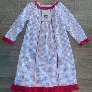 Girls White and Red Santa Nightgown - Kids Pajamas